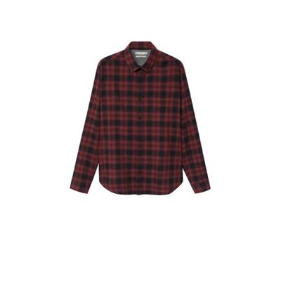 Mango Man geruit regular fit overhemd donkerrood Mango Man geruit regular fit overhemd donkerrood