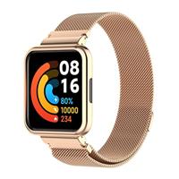 By Qubix - Milanese bandje met case - Champagne goud - Xiaomi Redmi Watch 2 (Lite)