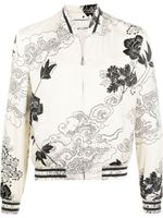 Saint Laurent veste bomber à fleurs - Tons neutres