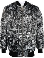 Philipp Plein veste bomber à imprimé tête de mort - Noir - thumbnail