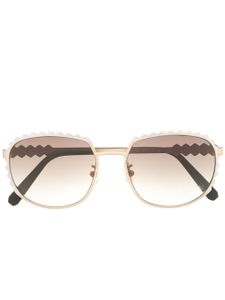 Philipp Plein lunettes de soleil à monture festonnée - Or