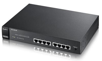 ES-1100-8P - Switch - onbeheerd - 4 x 10/100 (PoE) + 4 x 10/100 - desktop, wandbevestiging - PoE