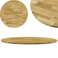 vidaXL Tafelblad rond 23 mm 600 mm massief eikenhout