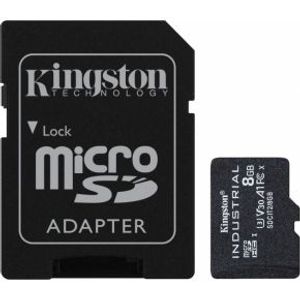 Kingston Technology Industrial flashgeheugen 8 GB MicroSDHC UHS-I Klasse 10