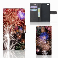 Huawei Ascend P8 Lite Wallet Case met Pasjes Vuurwerk