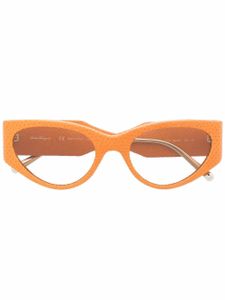 Ferragamo lunettes de soleil à monture papillon - Orange