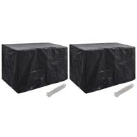 vidaXL Tuinmeubelhoezen 2 st 8 ogen 140x70x90 cm