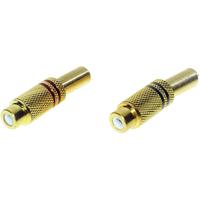 TRU COMPONENTS 1601060 Cinch-connector Koppeling, recht Aantal polen: 2 Mono Rood, Zwart 2 stuk(s)