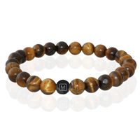 Memphis Kralen Armband Geel Tijgeroog & Black-19cm - thumbnail