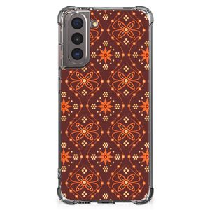 Samsung Galaxy S21 Doorzichtige Silicone Hoesje Batik Brown