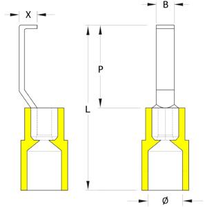 Weidmüller 1216230000 Haakkabelschoen 4 mm² 6 mm² Deels geïsoleerd Geel 100 stuk(s)