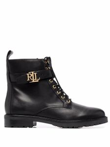 Lauren Ralph Lauren bottines en cuir à plaque logo - Noir