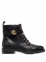 Lauren Ralph Lauren bottines en cuir à plaque logo - Noir - thumbnail