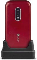 Doro 7030-4G mobiele telefoon in elegant klapdesign (3MP camera, 2,8 inch (7,11 cm) display, LTE, GPS, Bluetooth, WhatsApp, Facebook, WiFi) rood-wit,rood-wit