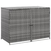 VidaXL Containerberging dubbel 148x77x111 cm poly rattan antraciet