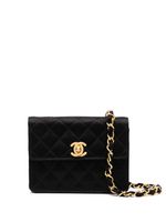 CHANEL Pre-Owned mini sac porté épaule CC à matelassage losanges (1990) - Noir