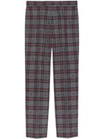 Gucci check-pattern wool tapered trousers - Gris