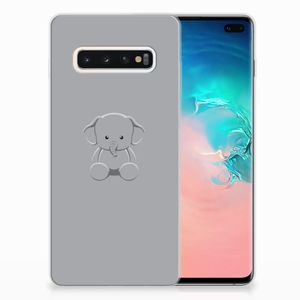 Samsung Galaxy S10 Plus Telefoonhoesje met Naam Grijs Baby Olifant