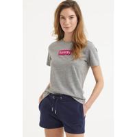 Superdry high waist sweatshort met logo donkerblauw