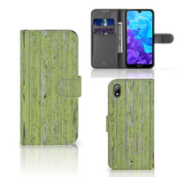 Huawei Y5 (2019) Book Style Case Green Wood - thumbnail