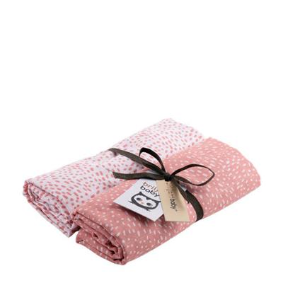 Briljant Baby Minimal Dots hydrofiel multidoek roze/wit