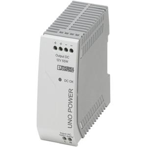 Phoenix Contact UNO-PS/1AC/12DC/55W DIN-rail netvoeding 12 V/DC 4.6 A 55 W Aantal uitgangen: 1 x Inhoud: 1 stuk(s)