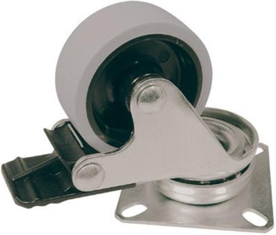 Tooltech Zwenkwiel Ø 50 mm met Rem Polypropeen met Grijsloopvlak - 50 mm - Maximale Belasting 27 kilo