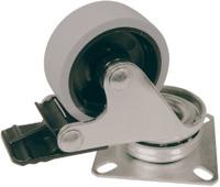 Tooltech Zwenkwiel Ø 50 mm met Rem Polypropeen met Grijsloopvlak - 50 mm - Maximale Belasting 27 kilo