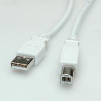 VALUE USB 2.0 Kabel, type A-B, Type A-B, wit, 0,8 m - thumbnail