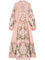 ZIMMERMANN robe mi-longue Lexi Billow en lin - Rose - thumbnail