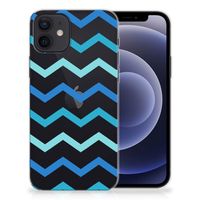 iPhone 12 | 12 Pro (6.1") TPU bumper Zigzag Blauw