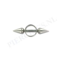 Tepelpiercing shield ronde spikes XS - thumbnail