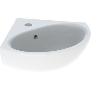 Geberit Bastia hoekfontein rond met kraangat 45,5x40cm wit glans