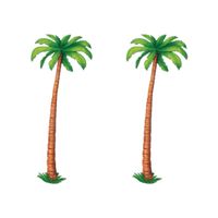 2x stuks decoratie Hawaii party thema palmboom 180 cm