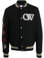 Off-White logo-appliqué bomber jacket - Noir