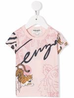 Kenzo Kids t-shirt à imprimé tigre - Rose