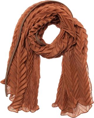 Pleated scarf rust