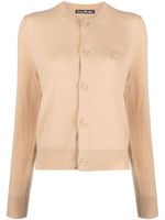 Acne Studios cardigan en laine à logo appliqué - Tons neutres