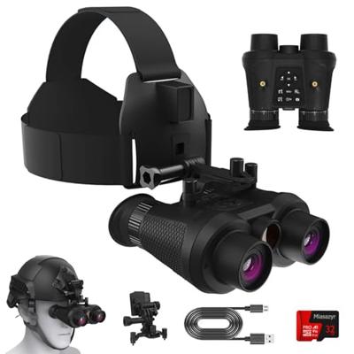 SUZLAZYR Hoofdgemonteerde nachtzichtbril, 3D VR nachtzicht verrekijker voor volwassenen, 6X digitale nachtzicht, 7 versnellingen infrarood nachtzichtkijker, FHD 4K video voor jacht en bewaking