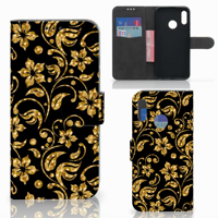 Huawei P Smart 2019 Hoesje Gouden Bloemen