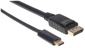 Manhattan 152471 USB-C-displaykabel USB-C / DisplayPort Adapterkabel USB-C stekker, DisplayPort-stekker 1.00 m Zwart