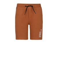 Jill & Mitch by Shoeby slim fit sweatshort Ferre met tekst bruin