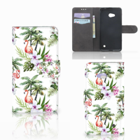 Microsoft Lumia 640 Telefoonhoesje met Pasjes Flamingo Palms