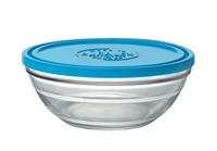 Duralex 9067AM06C1111 Freshbox Rond vershouddoos met deksel, 1,59 liter, glas, blauw, 1 stuk