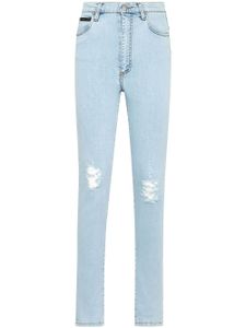 Philipp Plein jean skinny à taille haute - Bleu