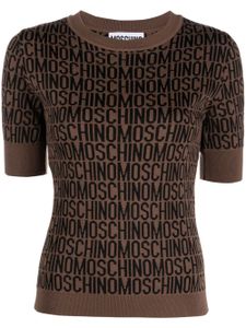 Moschino haut imprimé à manches courtes - Marron