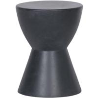 WOOOD Dover Ronde kruk, betonlook, zitkruk van fibreclay, voor binnen en buiten, van vezeltint, salontafel, bijzettafel, diameter 35 x 45 cm