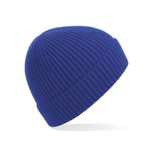 Ribbed beanie wintermuts in het kobalt blauw