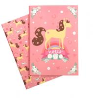 A Little Lovely Company schriften Paard meisjes 21 cm papier roze 2 delig