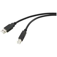 Renkforce USB-kabel USB 2.0 USB-A stekker, USB-B stekker 20.00 m Zwart Afscherming gevlochten RF-5720372